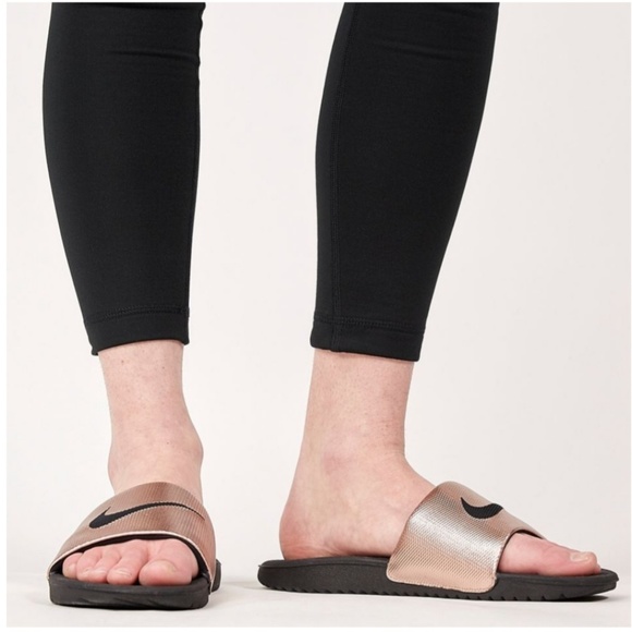 nike kawa slide women's black